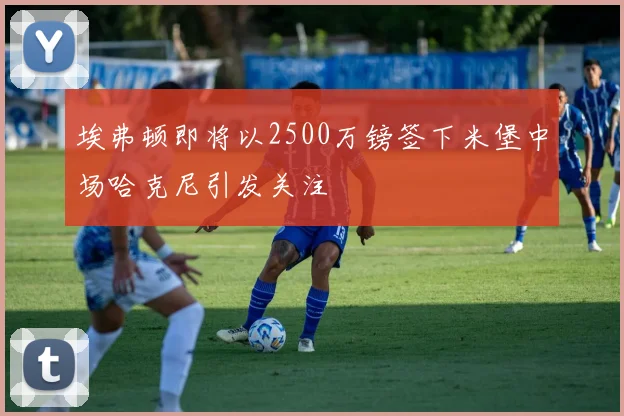 埃弗顿即将以2500万镑签下米堡中场哈克尼引发关注